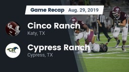 Recap: Cinco Ranch  vs. Cypress Ranch  2019