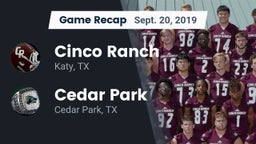 Recap: Cinco Ranch  vs. Cedar Park  2019