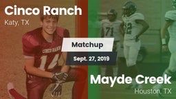 Matchup: Cinco Ranch vs. Mayde Creek  2019