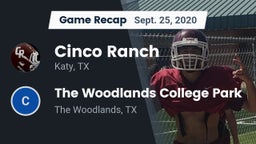 Recap: Cinco Ranch  vs. The Woodlands College Park  2020