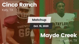 Matchup: Cinco Ranch vs. Mayde Creek  2020