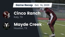 Recap: Cinco Ranch  vs. Mayde Creek  2020