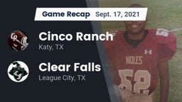 Recap: Cinco Ranch  vs. Clear Falls  2021