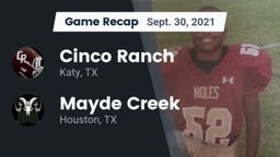 Recap: Cinco Ranch  vs. Mayde Creek  2021