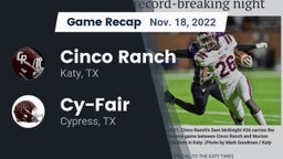 Recap: Cinco Ranch  vs. Cy-Fair  2022