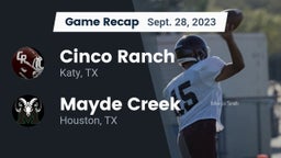 Recap: Cinco Ranch  vs. Mayde Creek  2023