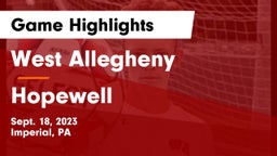 West Allegheny  vs Hopewell  Game Highlights - Sept. 18, 2023