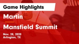Martin  vs Mansfield Summit  Game Highlights - Nov. 28, 2020