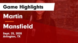 Martin  vs Mansfield  Game Highlights - Sept. 25, 2020