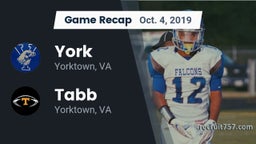 Recap: York  vs. Tabb  2019