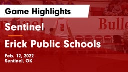 Sentinel  vs Erick Public Schools Game Highlights - Feb. 12, 2022