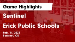 Sentinel  vs Erick Public Schools Game Highlights - Feb. 11, 2023