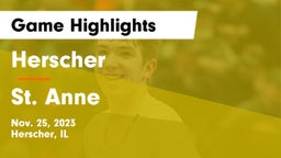 Herscher  vs St. Anne  Game Highlights - Nov. 25, 2023