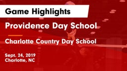 Providence Day School vs Charlotte Country Day School Game Highlights - Sept. 24, 2019