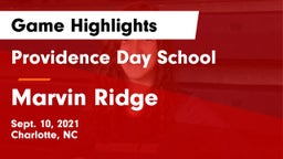 Providence Day School vs Marvin Ridge Game Highlights - Sept. 10, 2021