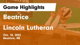 Beatrice  vs Lincoln Lutheran  Game Highlights - Oct. 18, 2022