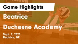 Beatrice  vs Duchesne Academy Game Highlights - Sept. 2, 2023