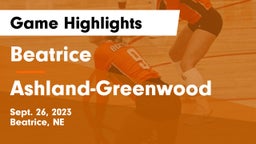 Beatrice  vs Ashland-Greenwood  Game Highlights - Sept. 26, 2023