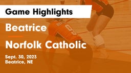Beatrice  vs Norfolk Catholic  Game Highlights - Sept. 30, 2023