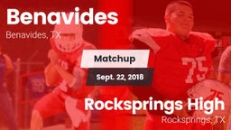 Matchup: Benavides High vs. Rocksprings High 2018