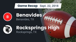 Recap: Benavides  vs. Rocksprings High 2018