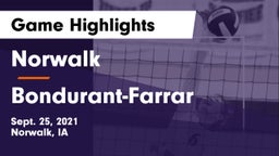 Norwalk  vs Bondurant-Farrar  Game Highlights - Sept. 25, 2021