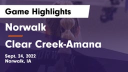 Norwalk  vs Clear Creek-Amana Game Highlights - Sept. 24, 2022