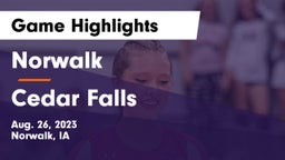 Norwalk  vs Cedar Falls  Game Highlights - Aug. 26, 2023