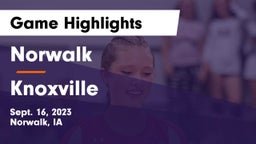 Norwalk  vs Knoxville  Game Highlights - Sept. 16, 2023