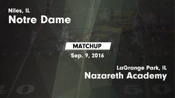 Matchup: Notre Dame High vs. Nazareth Academy  2016