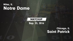 Matchup: Notre Dame High vs. Saint Patrick  2016