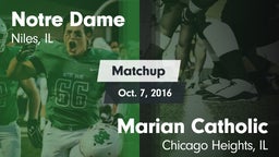 Matchup: Notre Dame High vs. Marian Catholic  2016