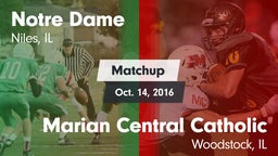 Matchup: Notre Dame High vs. Marian Central Catholic  2016