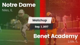 Matchup: Notre Dame High vs. Benet Academy  2017