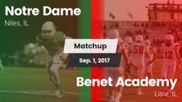 Matchup: Notre Dame High vs. Benet Academy  2016
