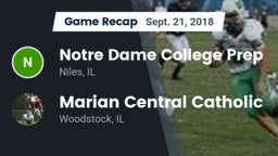 Recap: Notre Dame College Prep vs. Marian Central Catholic  2018