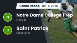 Recap: Notre Dame College Prep vs. Saint Patrick  2018