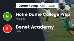 Recap: Notre Dame College Prep vs. Benet Academy  2021