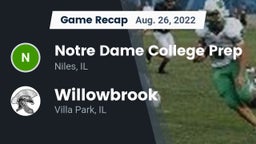 Recap: Notre Dame College Prep vs. Willowbrook  2022