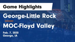 George-Little Rock  vs MOC-Floyd Valley  Game Highlights - Feb. 7, 2020