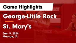 George-Little Rock  vs St. Mary's  Game Highlights - Jan. 5, 2024