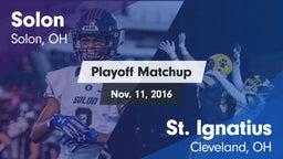Matchup: Solon  vs. St. Ignatius  2016