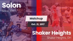 Matchup: Solon  vs. Shaker Heights  2017