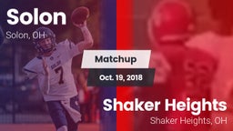 Matchup: Solon  vs. Shaker Heights  2018