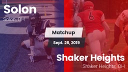 Matchup: Solon  vs. Shaker Heights  2019