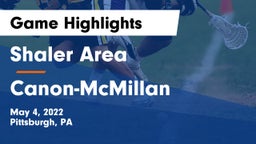 Shaler Area  vs Canon-McMillan  Game Highlights - May 4, 2022