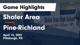 Shaler Area  vs Pine-Richland  Game Highlights - April 14, 2022