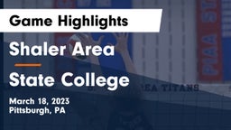 Shaler Area  vs State College Game Highlights - March 18, 2023