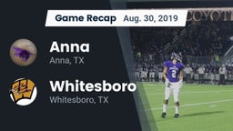Recap: Anna  vs. Whitesboro  2019
