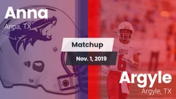 Matchup: Anna  vs. Argyle  2019